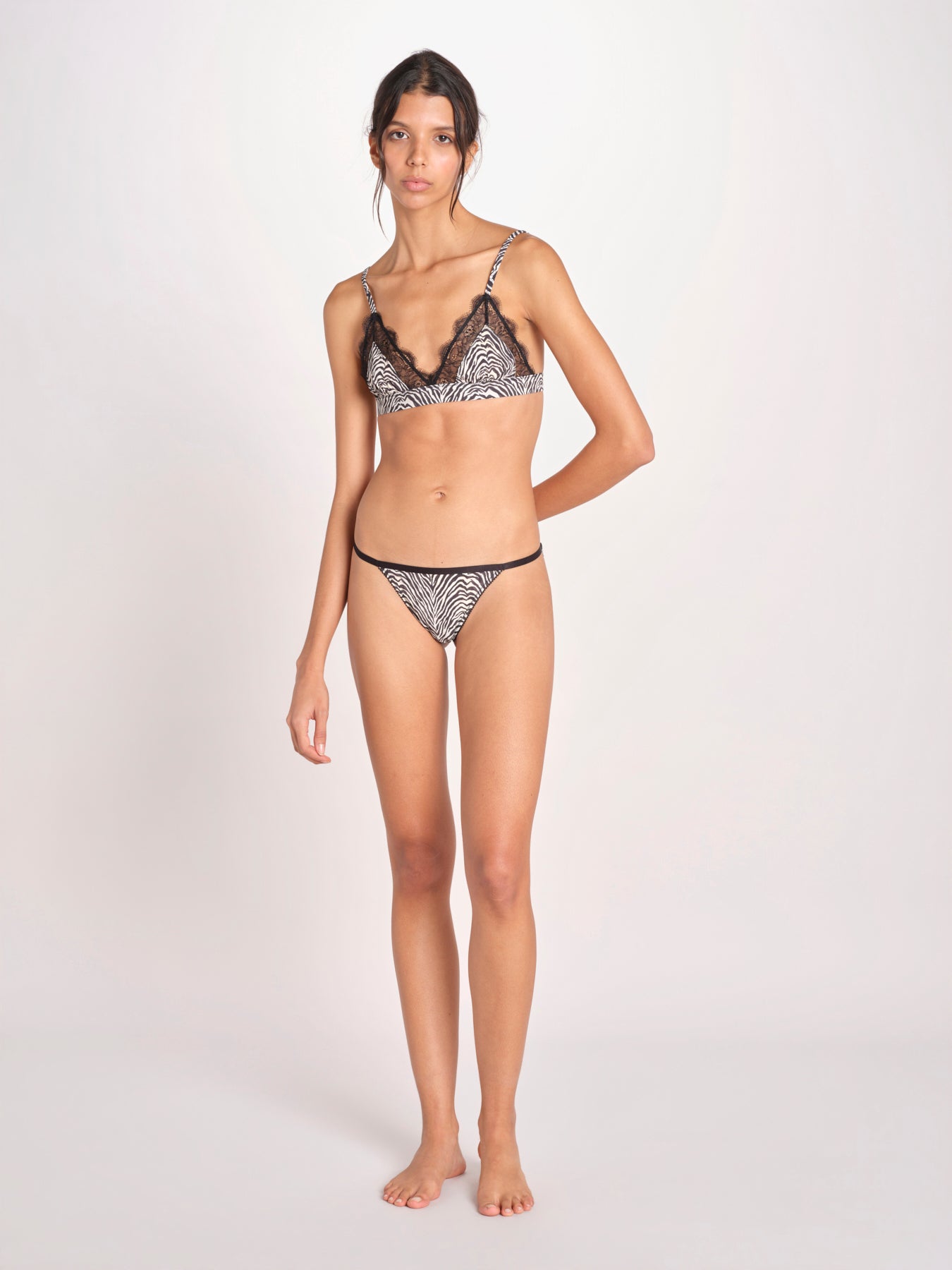 reggiseno triangolo in satin con pizzo LOVE LACE L25101005 ZEBRA PRINT love stories 