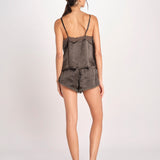 top in seta e pizzo PIP L25103457 DARK GREEN 700 love stories 