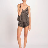 top in seta e pizzo PIP L25103457 DARK GREEN 700 love stories 
