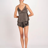 top in seta e pizzo PIP L25103457 DARK GREEN 700 love stories 