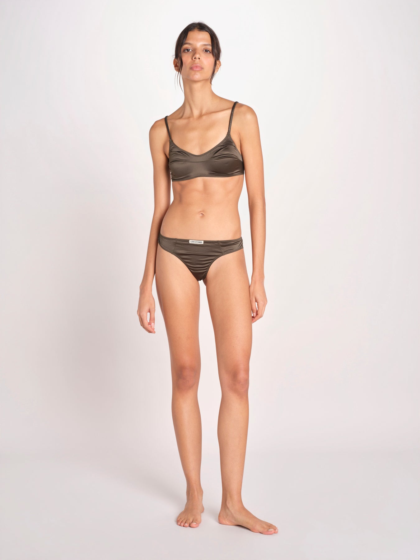 bralette in satin TORI L25101829 DARK GREEN 782 love stories 