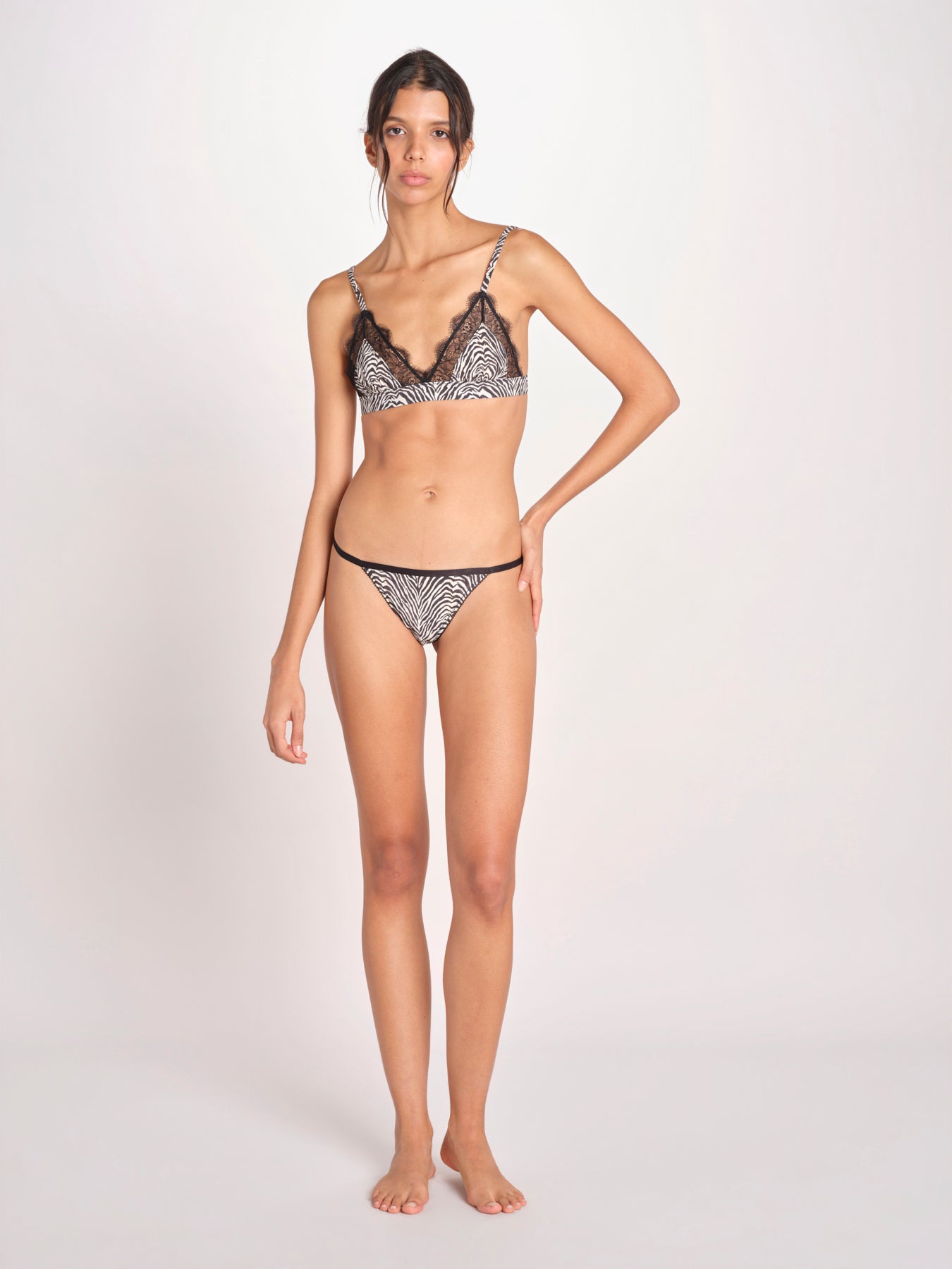 slip in pizzo e satin zebrato WILD ROSE L25101024 ZEBRA PRINT love stories 