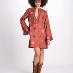 mini caftano con ricami fiori TESS LVSS2026114 TERRACOTTA lug von siga 