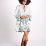 mini caftano con ricami fiori TESS LVSSS2026109 OFF WHITE lug von siga 