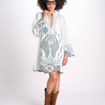 mini caftano con ricami fiori TESS LVSSS2026109 OFF WHITE lug von siga 
