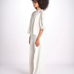 camicia con ricamo punto croce FLEUR 765407 ECRU mabe 