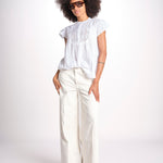 camicia con plastron in pizzo FREYA 744902 WHITE mabe 