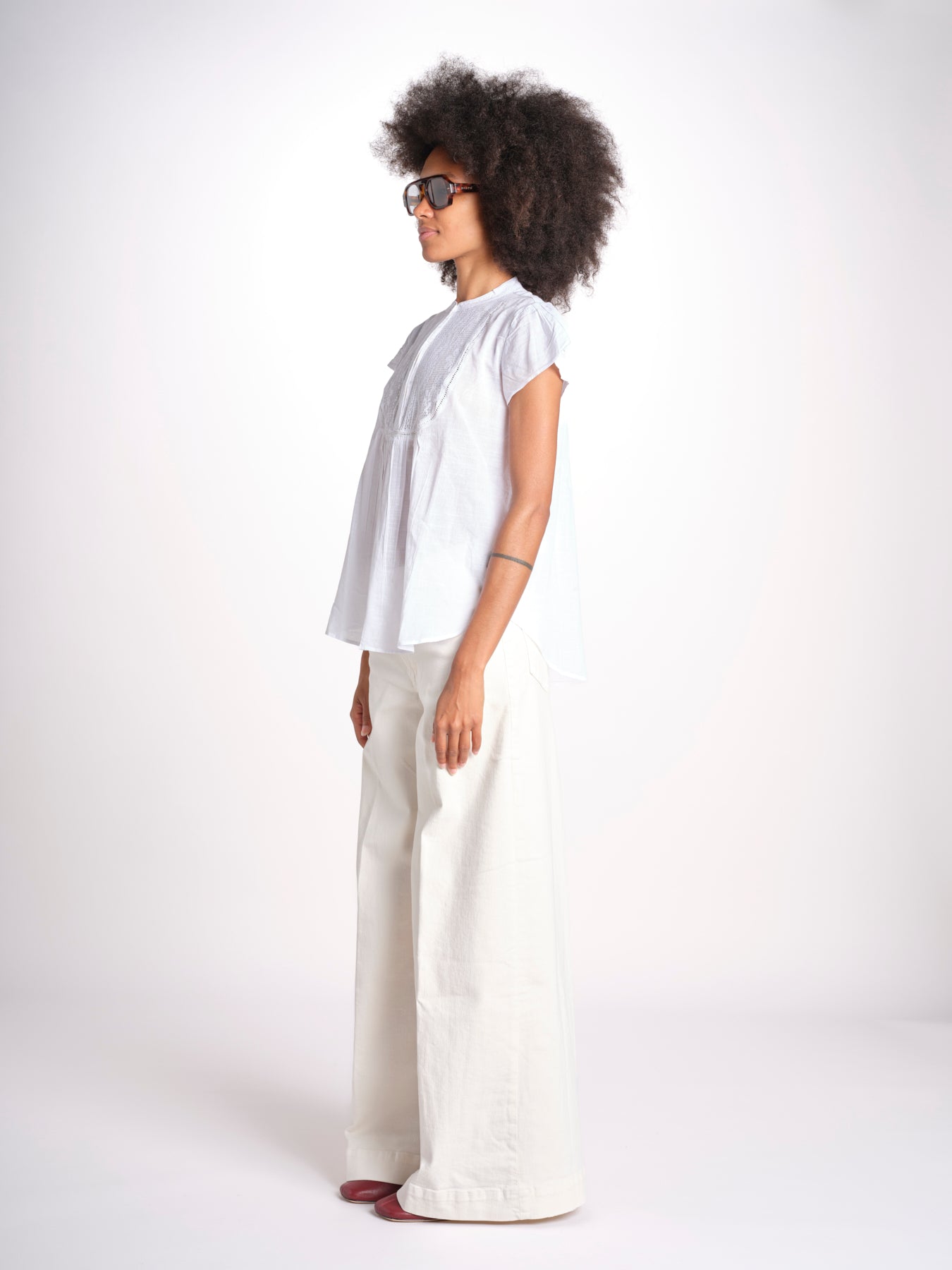 camicia con plastron in pizzo FREYA 744902 WHITE mabe 