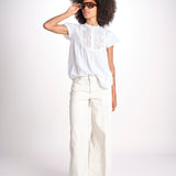 camicia con plastron in pizzo FREYA 744902 WHITE mabe 
