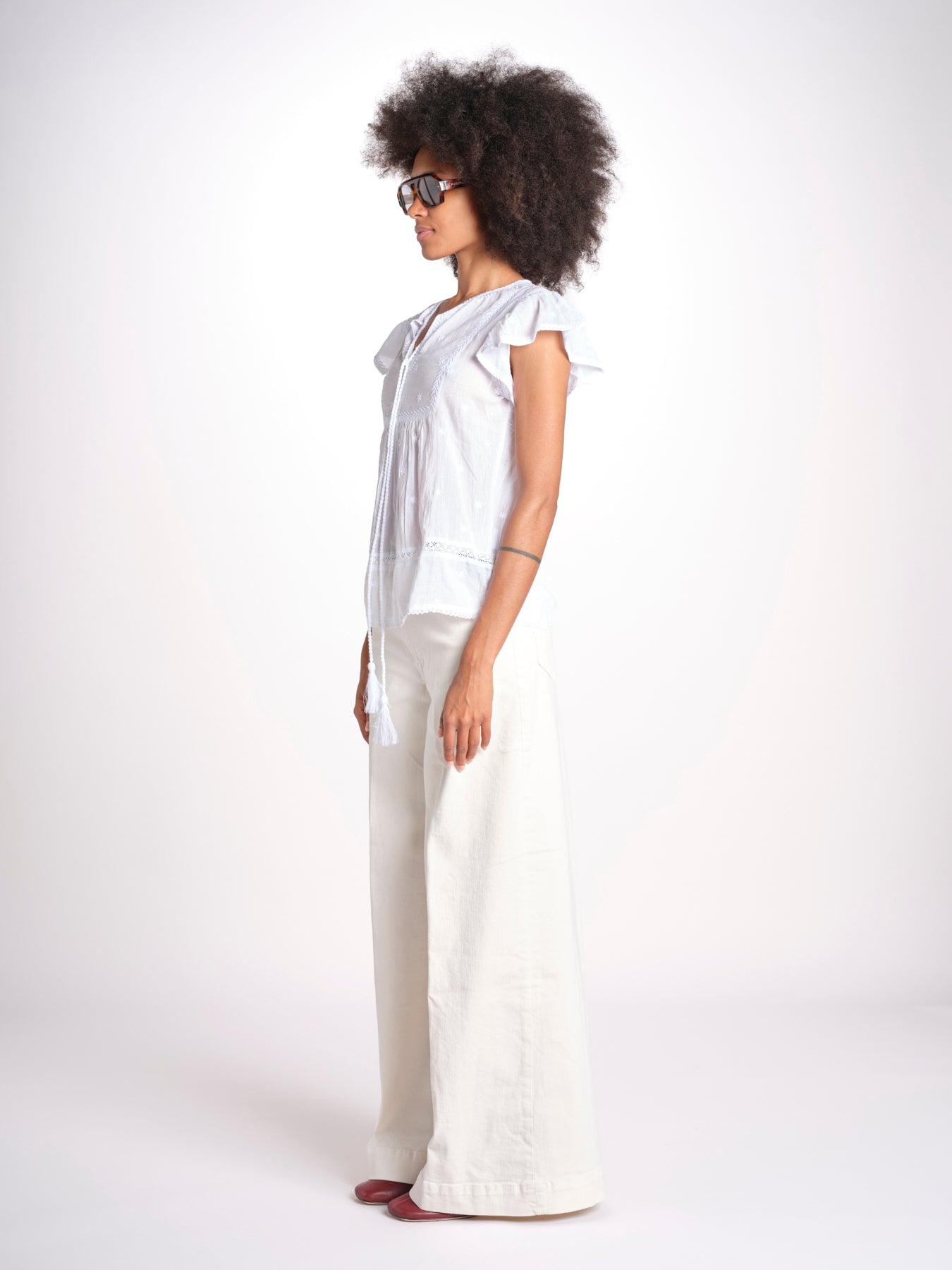 camicia con plastron e stelline NAVY 747302 WHITE mabe 