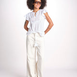 camicia con plastron e stelline NAVY 747302 WHITE mabe 