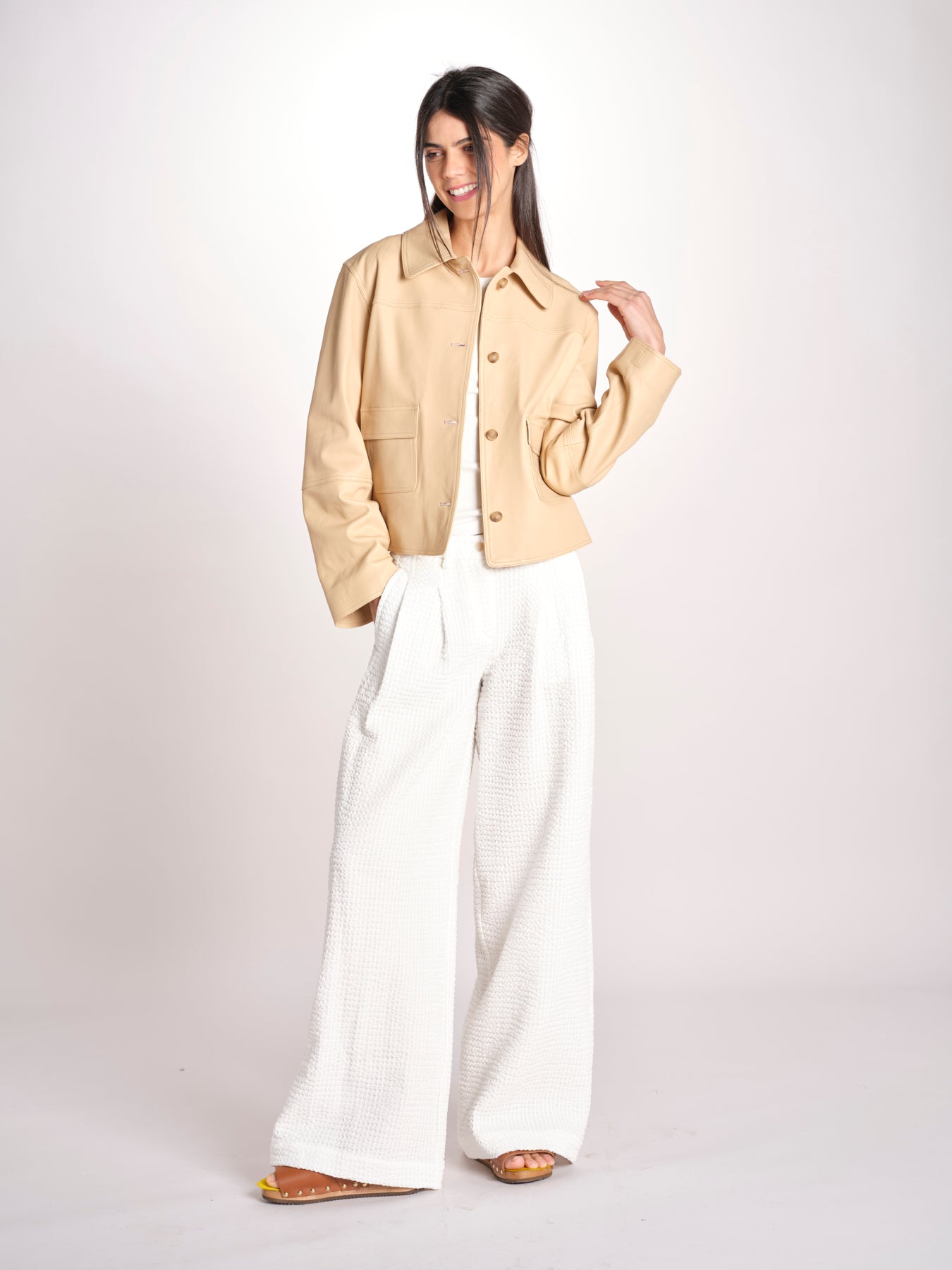 giacca in pelle RONIA BEIGE malina 