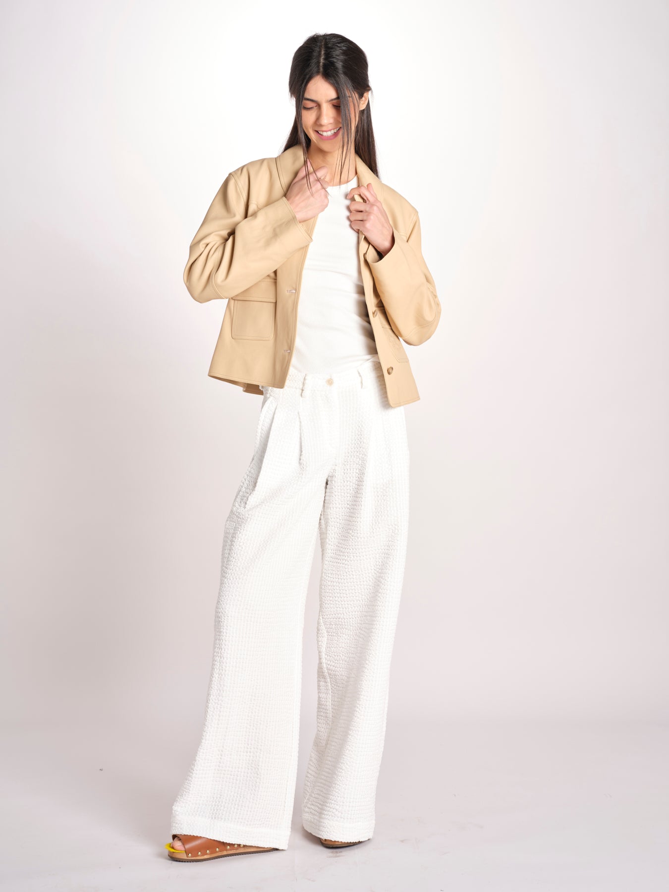 giacca in pelle RONIA BEIGE malina 