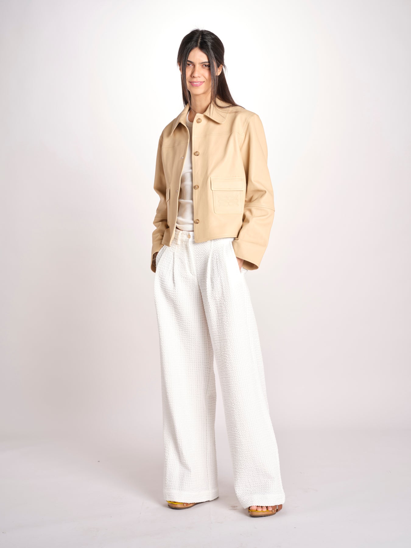giacca in pelle RONIA BEIGE malina 