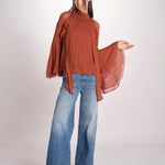 camicia in chiffon con maniche over THERESE RUGGINE malina 