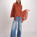 camicia in chiffon con maniche over THERESE RUGGINE malina 