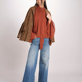 camicia in chiffon con maniche over THERESE RUGGINE malina 