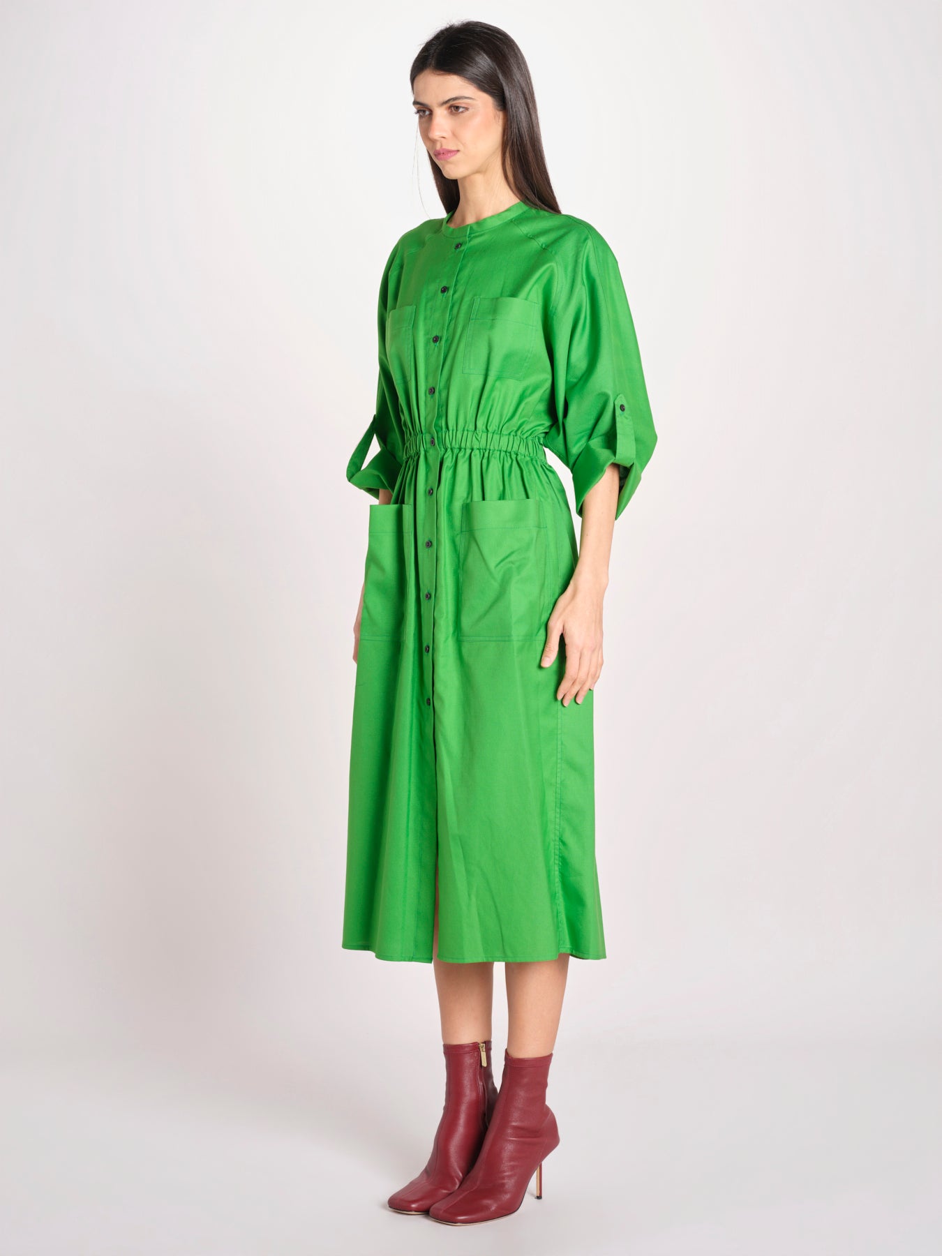 abito chemisier in cotone E20FR08 GREEN martin grant 