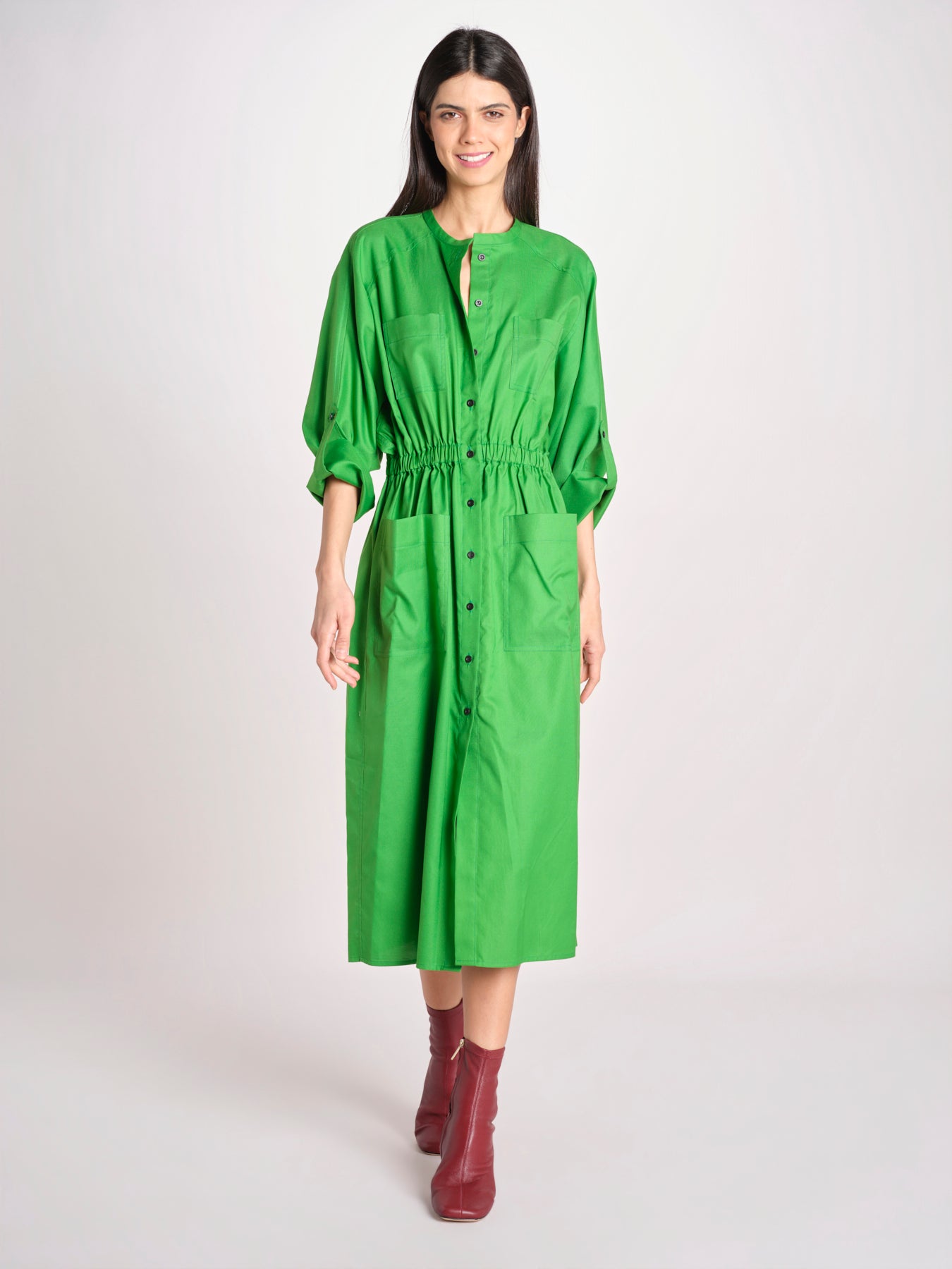 abito chemisier in cotone E20FR08 GREEN martin grant 