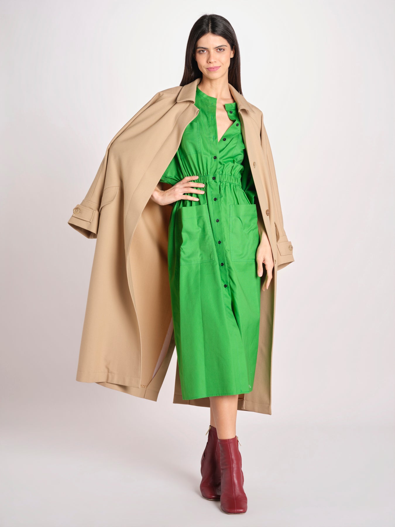 abito chemisier in cotone E20FR08 GREEN martin grant 