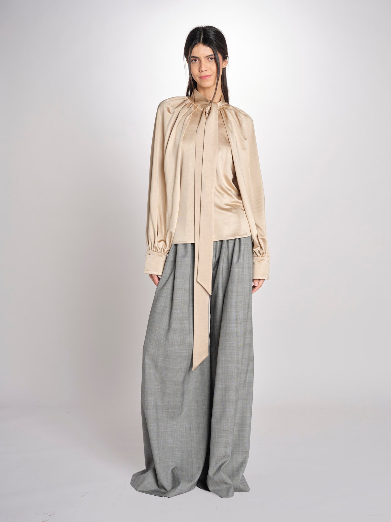 camicia con nodo in jersey E20T07 BIS CAFE AU LAIT martin grant 