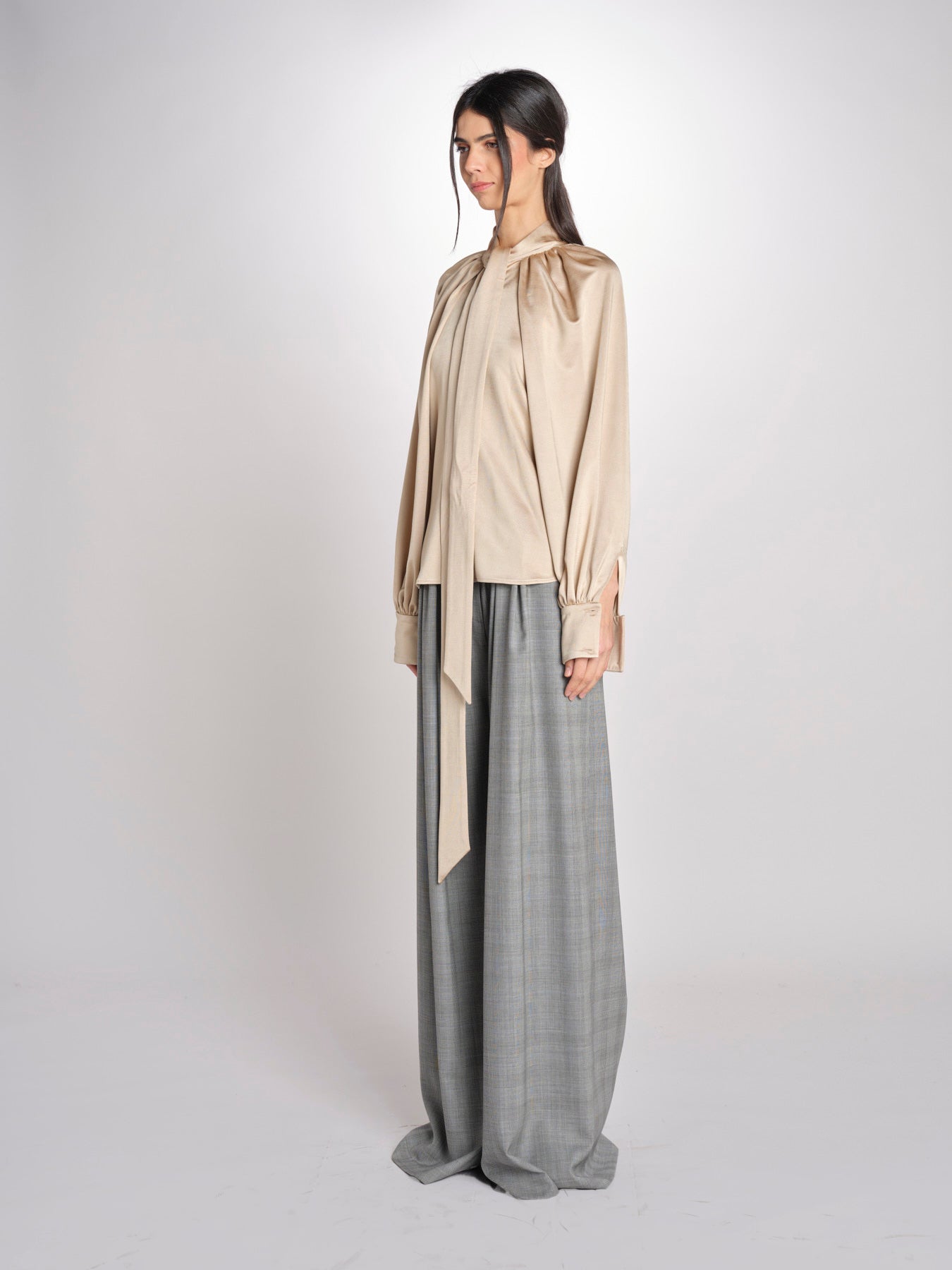 camicia con nodo in jersey E20T07 BIS CAFE AU LAIT martin grant 