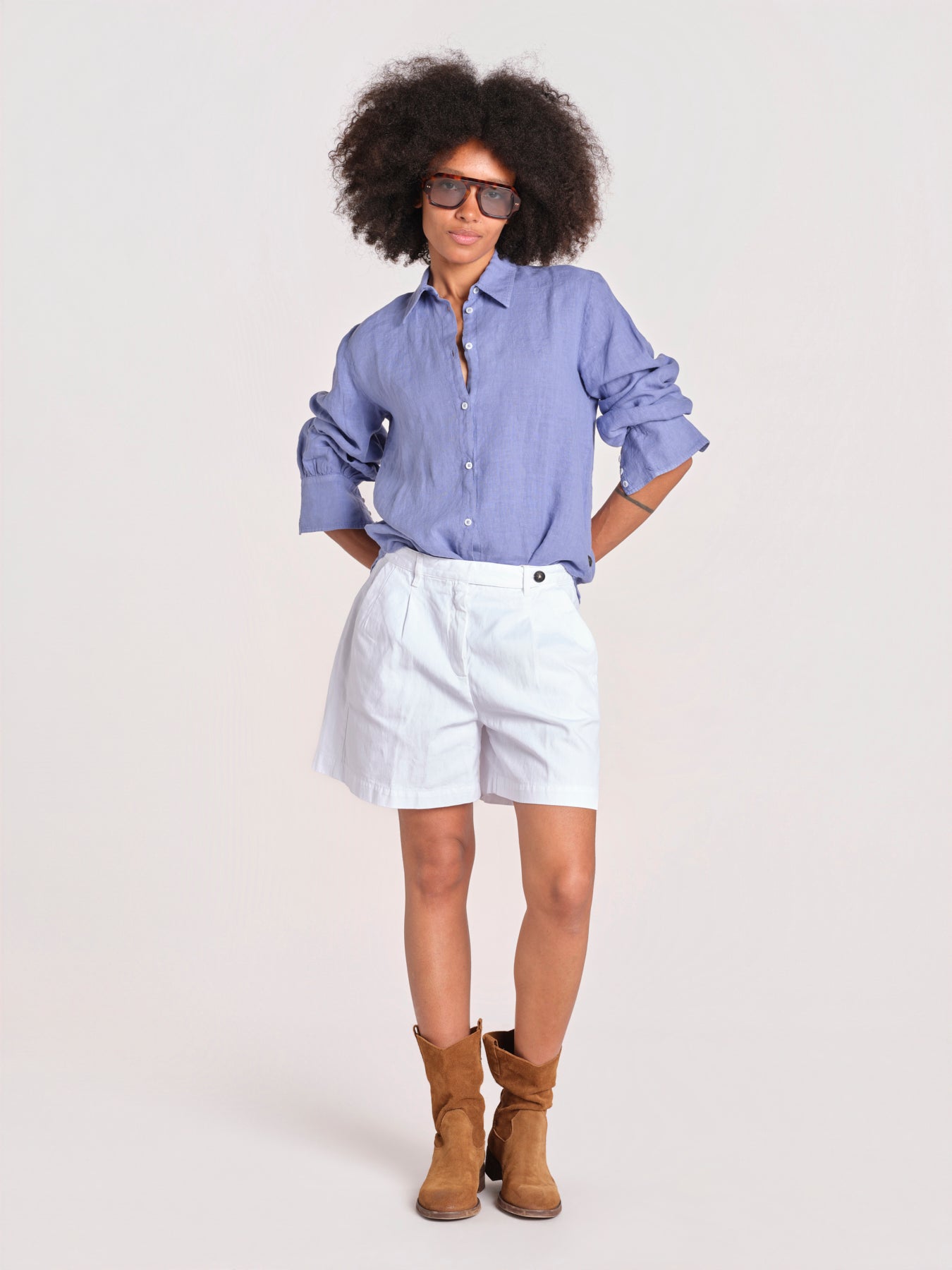 ANNA camicia in lino maschile ANNA M29D0ANNA_T2159 U427 TULIP massimo alba 
