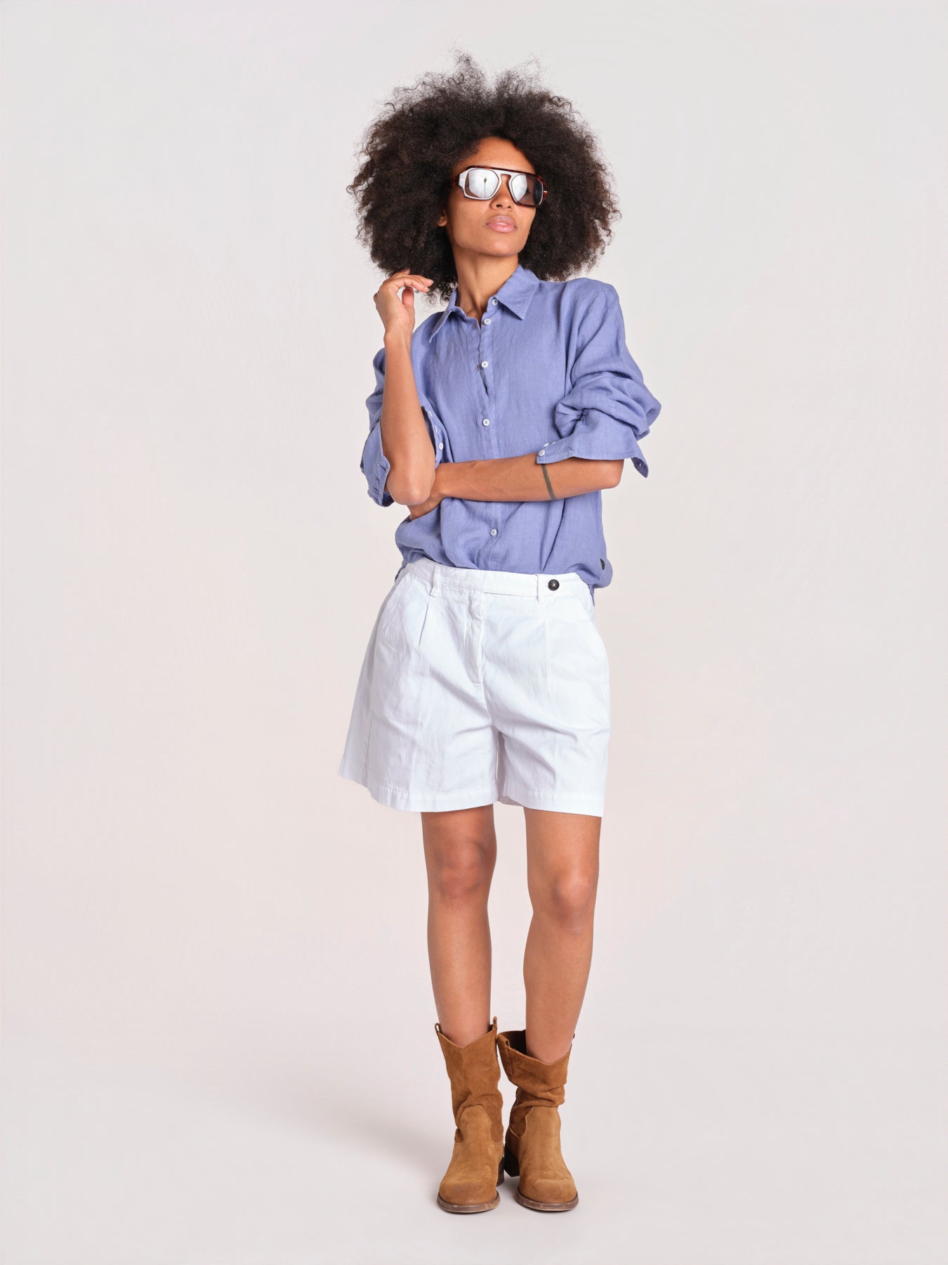 ANNA camicia in lino maschile ANNA M29D0ANNA_T2159 U427 TULIP massimo alba 