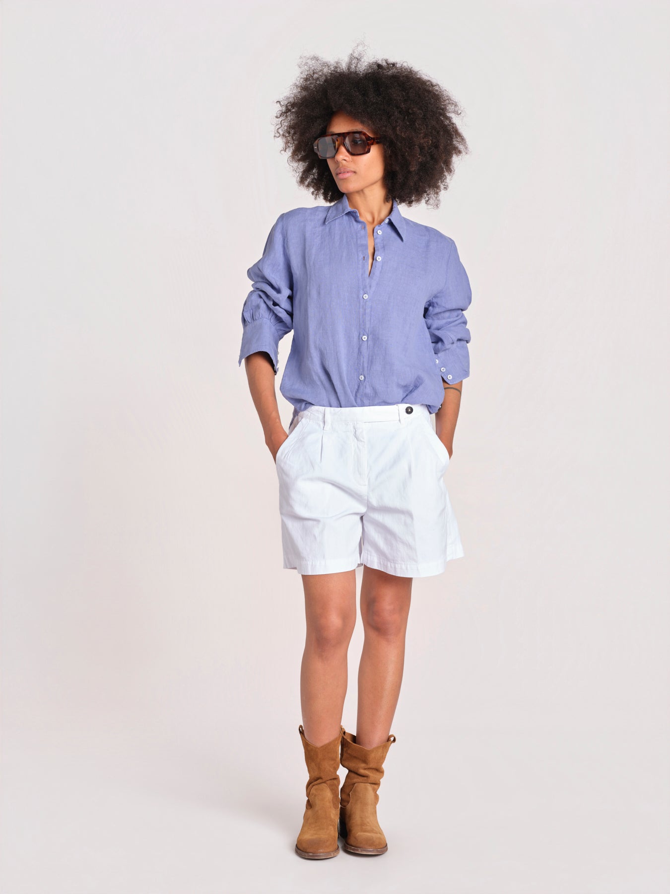 ANNA camicia in lino maschile ANNA M29D0ANNA_T2159 U427 TULIP massimo alba 