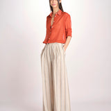Pantalone in lino rigato KARLY M29DOKARLY_T2301 R708 BEIGE massimo alba 