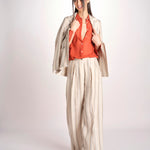 Pantalone in lino rigato KARLY M29DOKARLY_T2301 R708 BEIGE massimo alba 