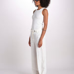 pantalone in lino LAMIA M29D0LAMIA_T3290 Q001 BIANCO massimo alba 