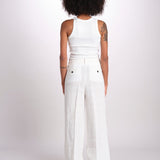 pantalone in lino LAMIA M29D0LAMIA_T3290 Q001 BIANCO massimo alba 