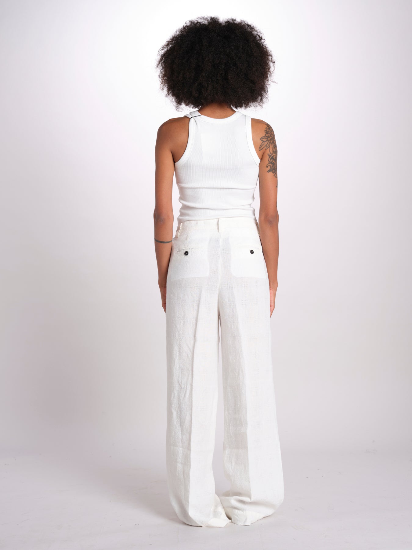 pantalone in lino LAMIA M29D0LAMIA_T3290 Q001 BIANCO massimo alba 