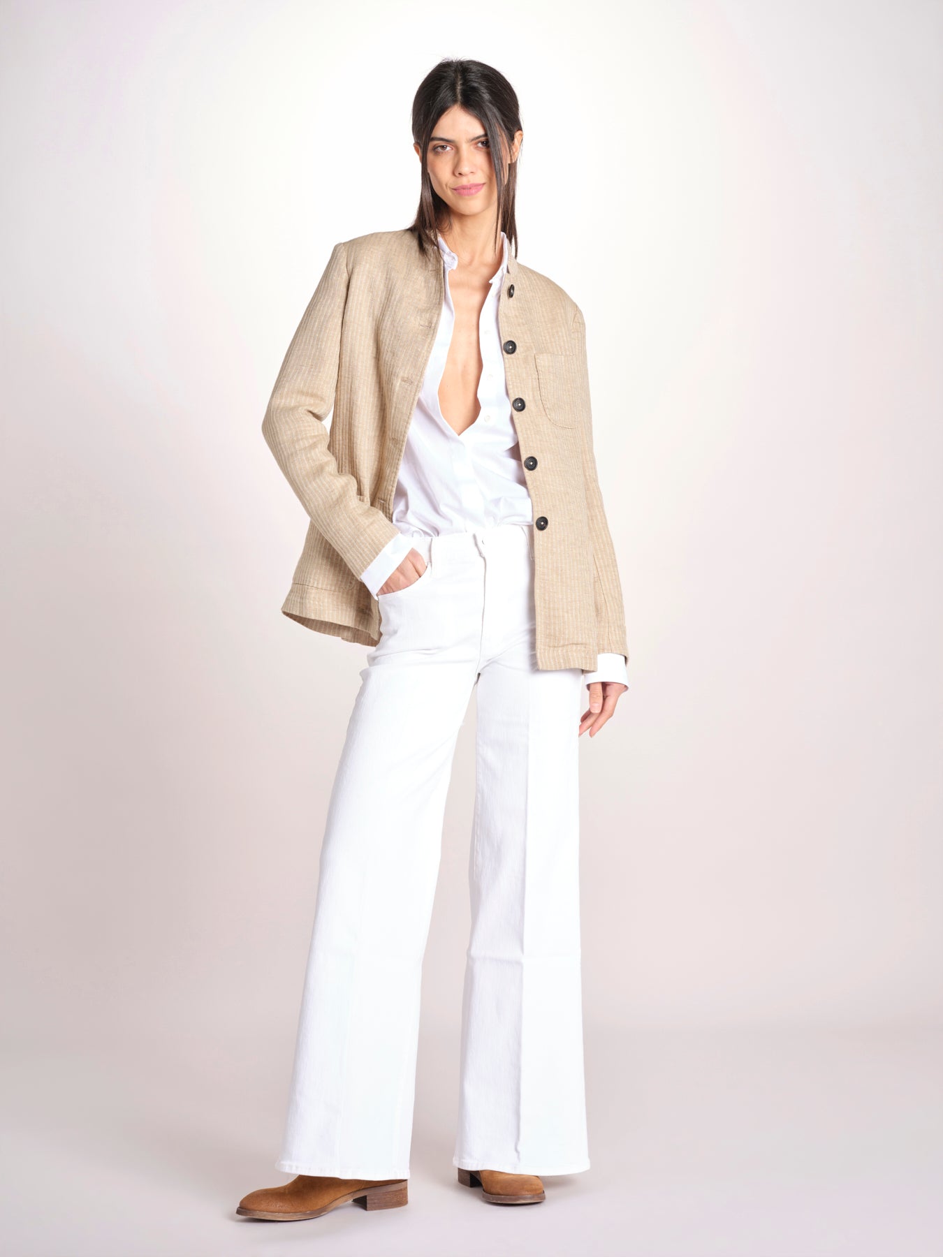 giacca guru a righe P29D0BALIW naturale massimo alba 