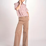 Camicia a righe con rouches P29D0GEMMA OLD ROSE massimo alba 