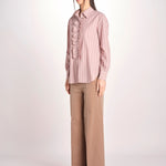 Camicia a righe con rouches P29D0GEMMA OLD ROSE massimo alba 