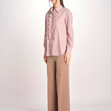 Camicia a righe con rouches P29D0GEMMA OLD ROSE massimo alba 