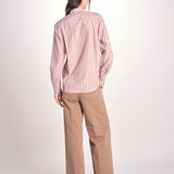 Camicia a righe con rouches P29D0GEMMA OLD ROSE massimo alba 