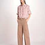 Camicia a righe con rouches P29D0GEMMA OLD ROSE massimo alba 