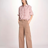 Camicia a righe con rouches P29D0GEMMA OLD ROSE massimo alba 