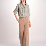 Camicia a righe con rouches P29D0GEMMA seaweed massimo alba 