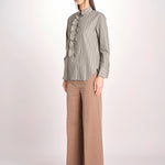 Camicia a righe con rouches P29D0GEMMA seaweed massimo alba 