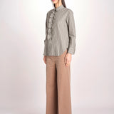 Camicia a righe con rouches P29D0GEMMA seaweed massimo alba 