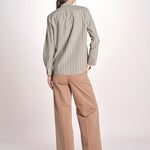 Camicia a righe con rouches P29D0GEMMA seaweed massimo alba 