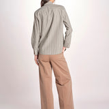 Camicia a righe con rouches P29D0GEMMA seaweed massimo alba 