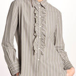 Camicia a righe con rouches P29D0GEMMA seaweed massimo alba 