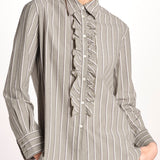 Camicia a righe con rouches P29D0GEMMA seaweed massimo alba 