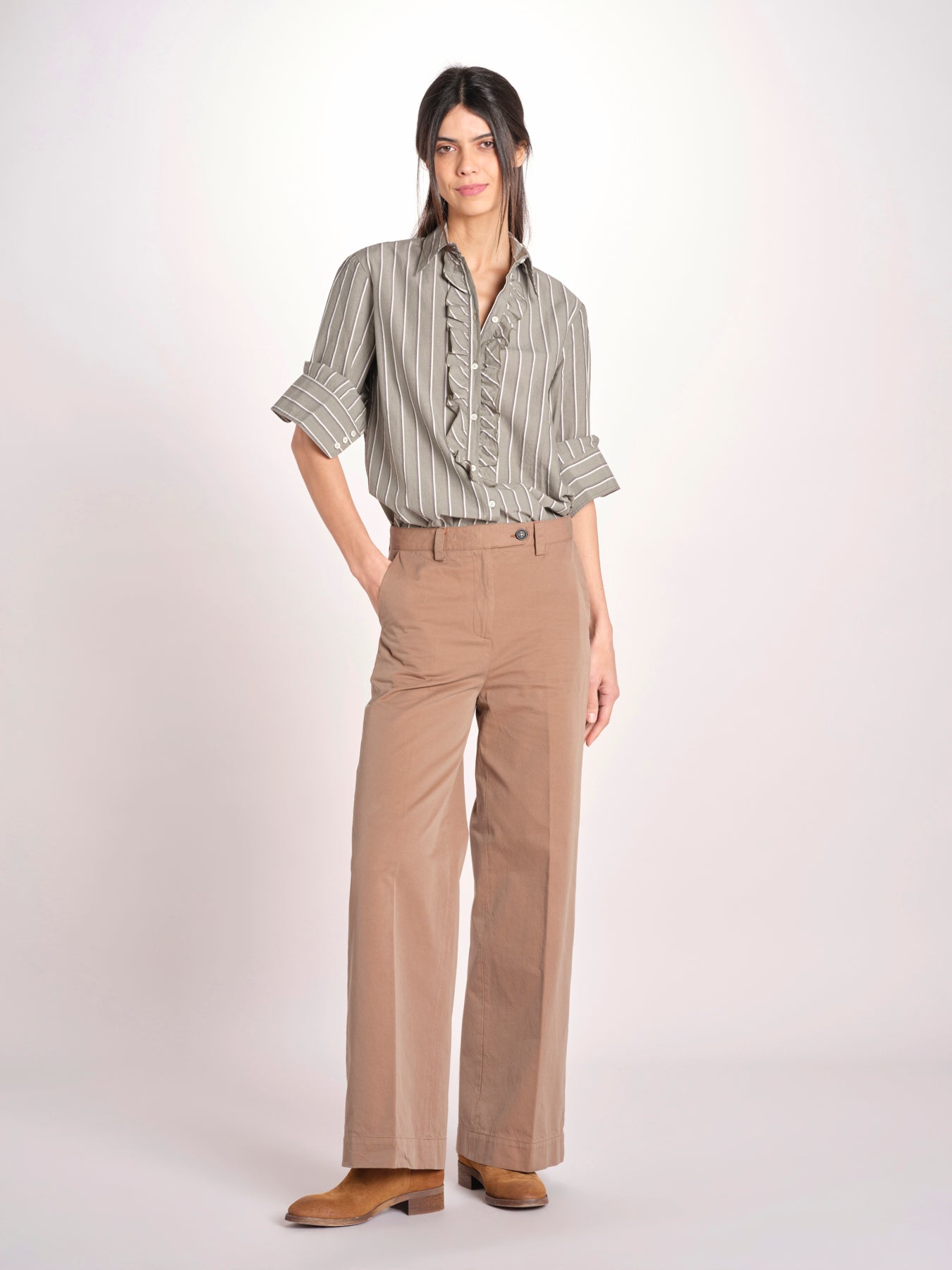 pantalone solaro P29D0LAMIA coffee massimo alba 