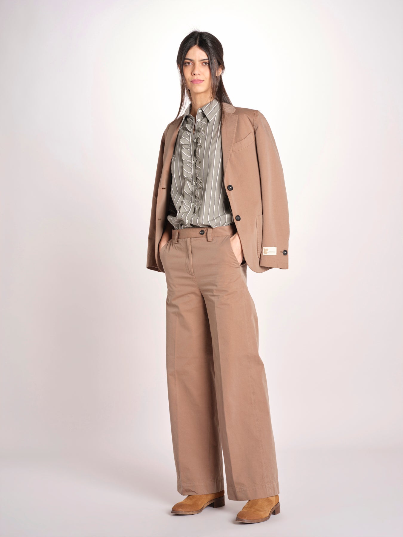 pantalone solaro P29D0LAMIA coffee massimo alba 